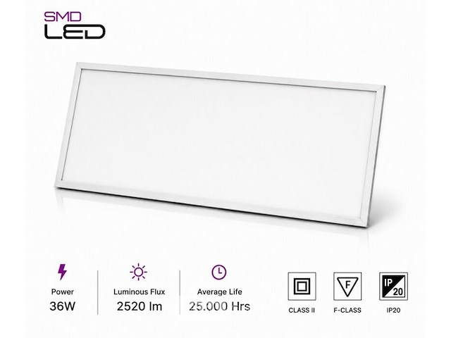 16 x led paneel 36w – 3000k warm wit - 1195x295mm – ip20 – zodiac-36 - afbeelding 3 van  6