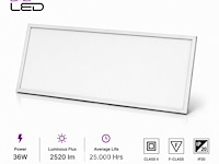 16 x led paneel 36w – 3000k warm wit - 1195x295mm – ip20 – zodiac-36 - afbeelding 3 van  6