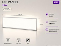 16 x led paneel 36w – 4200k neutraal wit - 1195x295mm – ip20 – zodiac-36 - afbeelding 1 van  5