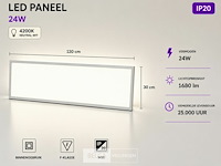 16 x led paneel 36w – 4200k neutraal wit - 1195x295mm – ip20 – zodiac-36 - afbeelding 1 van  6