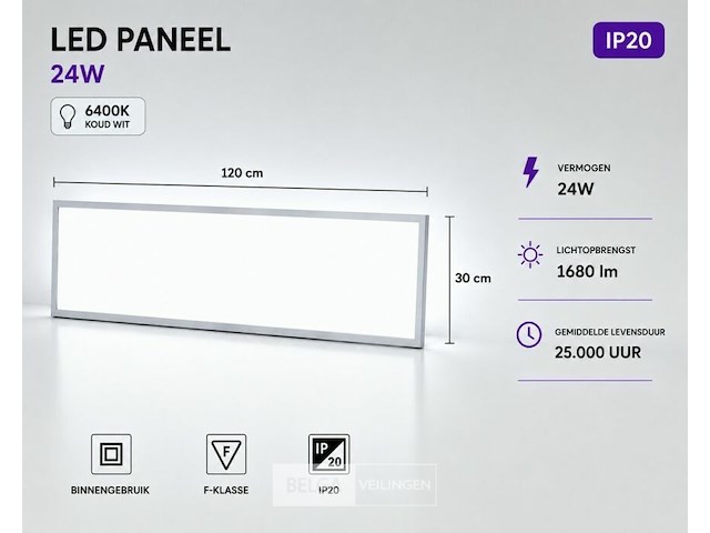 16 x led paneel 36w – 6400k koud wit - 1195x295mm – ip20 – zodiac-36 - afbeelding 2 van  6
