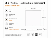 16 x led paneel 45w – 3000k warm wit - 595x595mm – ip20 – galaksi - afbeelding 4 van  5