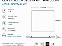 16 x led paneel 45w – 4200k neutraal wit - 595x595mm – ip20 – galaksi - afbeelding 5 van  6