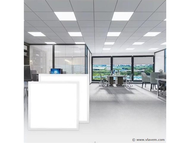 16 x led-paneel 45w – 60 × 60 cm – 6400k koud wit - afbeelding 1 van  4