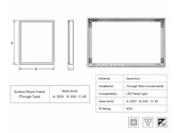16 x opbouw frame voor led paneel – 1200x300mm – ip20 – frame-30120 - afbeelding 4 van  5