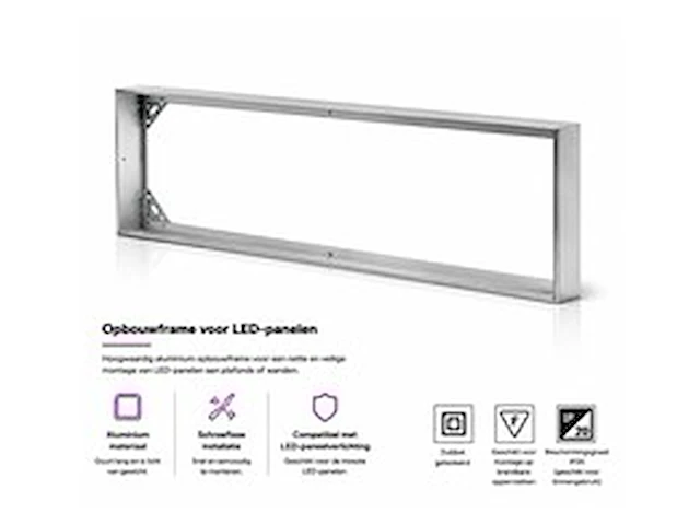 16 x opbouw frame voor led paneel – 1200x300mm – ip20 – frame-30120 - afbeelding 1 van  6