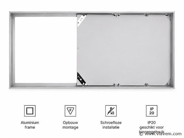 16 x opbouw frame voor led paneel – 600x300mm – ip20 – frame-3060 - afbeelding 1 van  5