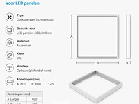 16 x opbouw frame voor led paneel – 600x600mm – ip20 – frame-6060 - afbeelding 5 van  6