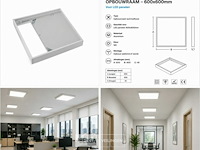 16 x opbouw frame voor led paneel – 600x600mm – ip20 – frame-6060 - afbeelding 6 van  6