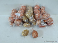 16 x paasei sisal 3 stuks mix geel/oranje - afbeelding 1 van  2