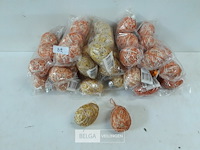 16 x paasei sisal 3 stuks mix geel/oranje - afbeelding 1 van  3