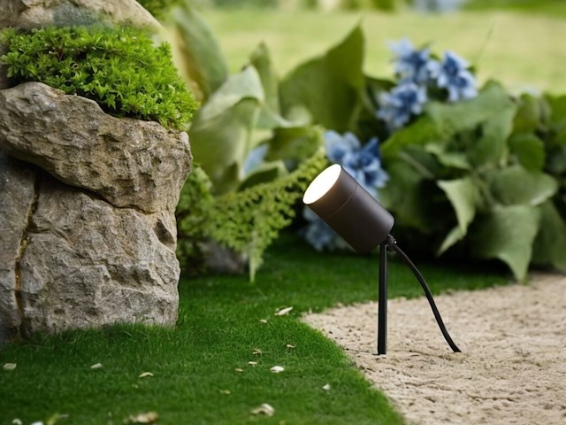 16 x prikspot tuinlamp gu10 fitting zand zwart draaibaar waterdicht - afbeelding 1 van  8