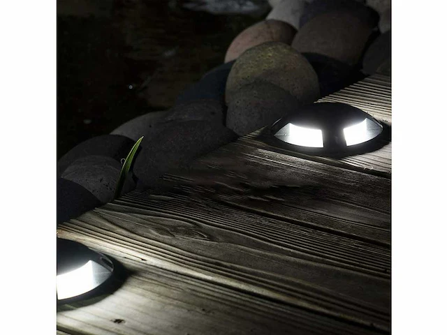 16 x solar 4 lichts led grond spot zwart - afbeelding 2 van  9