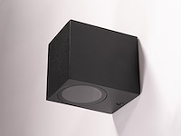 16 x wandlamp modern rechthoekig gu10 fitting zand zwart waterdicht - afbeelding 6 van  7