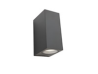 16 x wandlamp rechthoekig gu10 duo fitting zwart waterdicht - afbeelding 4 van  8