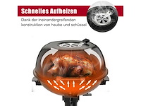 1600w roestvrijstaand elektrische grill met deksel en verstelbare thermostaat - afbeelding 3 van  8