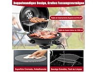 1600w roestvrijstaand elektrische grill met deksel en verstelbare thermostaat - afbeelding 4 van  8