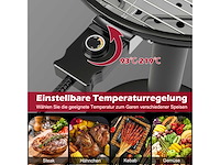 1600w roestvrijstaand elektrische grill met deksel en verstelbare thermostaat - afbeelding 5 van  8