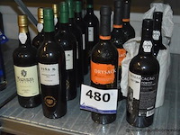 16x fles diverse wijn, sherry en port, o.a. marvilha madeira, viña b, drysack, demarcação, 75cl - afbeelding 1 van  3