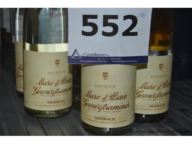 16x fles eau-de-vie, trimbach, marc d'alsace gewurztraminer - afbeelding 2 van  3