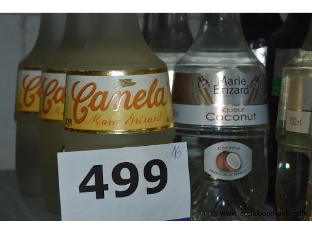 16x fles likeur, marie brizard, o.a. cacao blanc, coconut, canela, 700ml - afbeelding 3 van  3