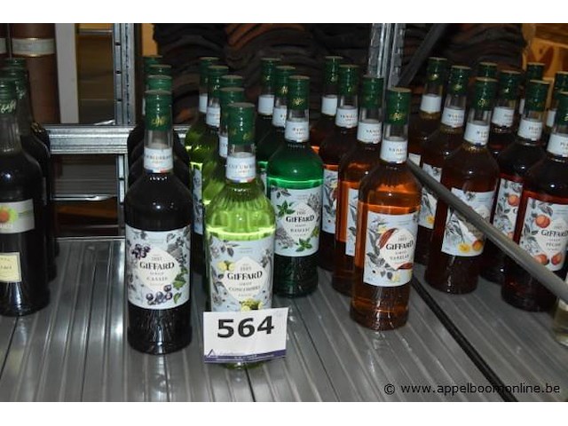 16x fles siroop, giffard, wo. cassis, concombre, basilic, vanille, 1l - afbeelding 1 van  3