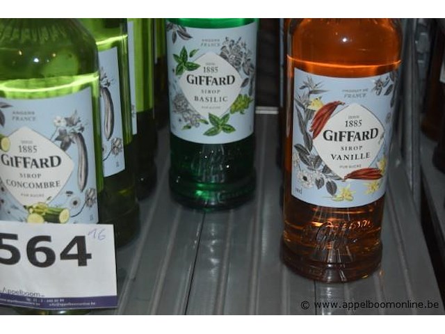 16x fles siroop, giffard, wo. cassis, concombre, basilic, vanille, 1l - afbeelding 3 van  3