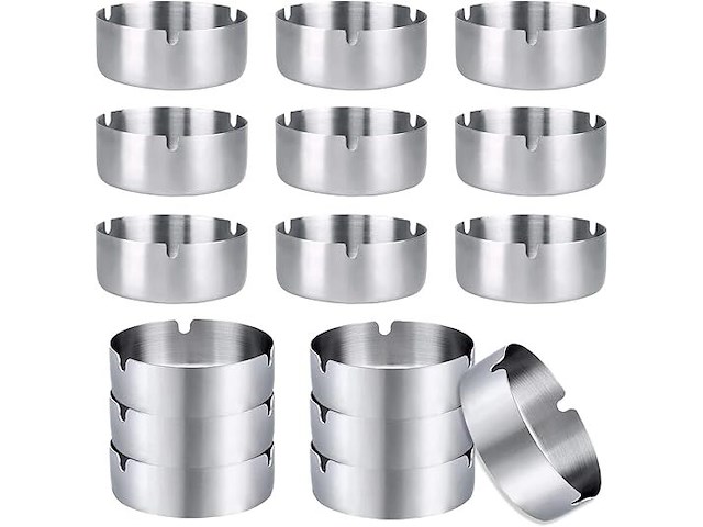 16x rvs asbak diam 8cm - afbeelding 1 van  2