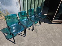 16x transparant groene stoelen stapelbaar - afbeelding 1 van  3