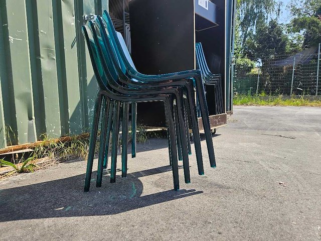 16x transparant groene stoelen stapelbaar - afbeelding 3 van  3