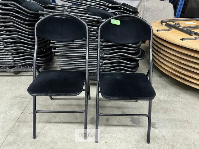 16x velvet klapstoelen zwart - afbeelding 1 van  5