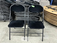 16x velvet klapstoelen zwart