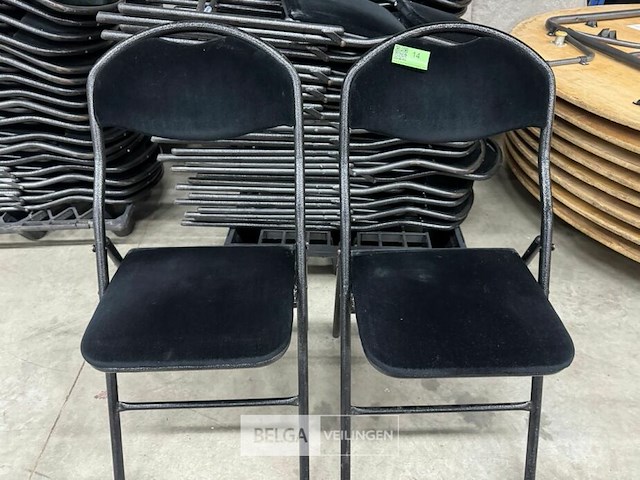 16x velvet klapstoelen zwart - afbeelding 3 van  5