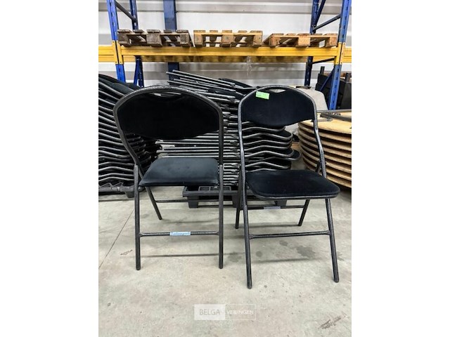 16x velvet klapstoelen zwart - afbeelding 4 van  5