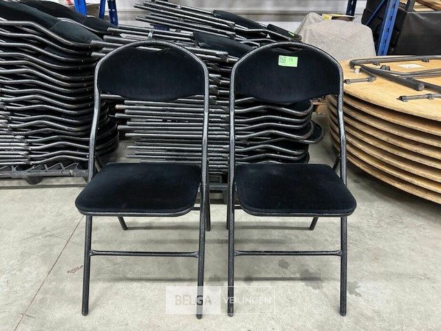 16x velvet klapstoelen zwart - afbeelding 1 van  4