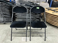 16x velvet klapstoelen zwart