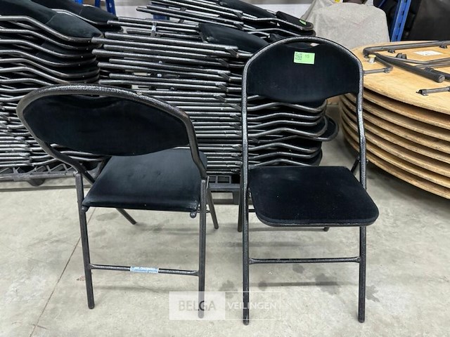 16x velvet klapstoelen zwart - afbeelding 2 van  4