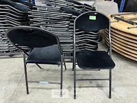 16x velvet klapstoelen zwart - afbeelding 2 van  4