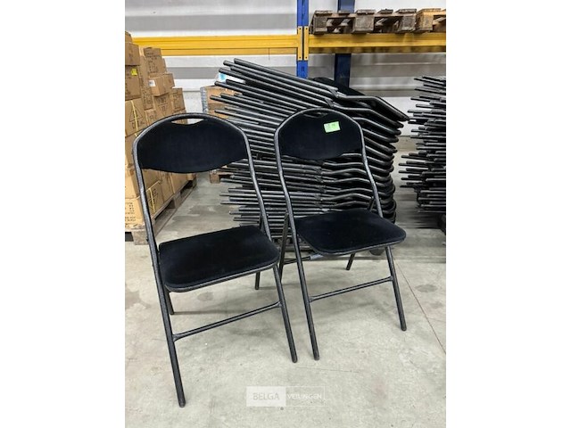 16x velvet klapstoelen zwart - afbeelding 4 van  4