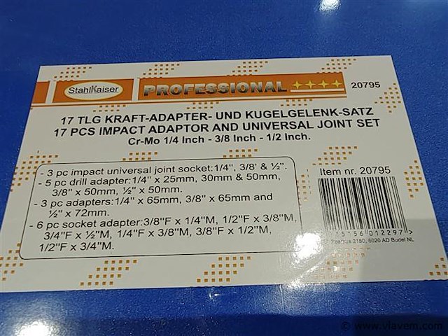 17 delige kracht adadpterset met kogelgewricht - afbeelding 9 van  9