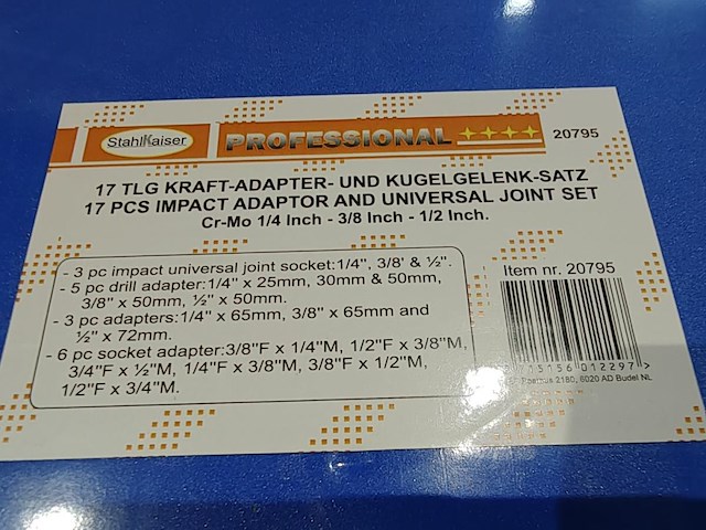 17 delige kracht adadpterset met kogelgewricht - afbeelding 9 van  9
