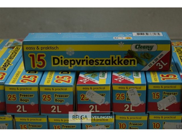 17 doosjes diepvrieszakjes 3l 25x30cm - afbeelding 2 van  3