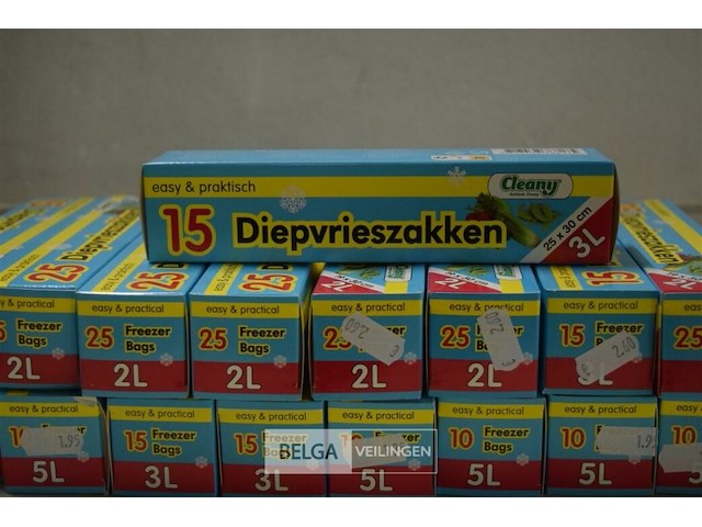 17 doosjes diepvrieszakjes 3l 25x30cm - afbeelding 3 van  3