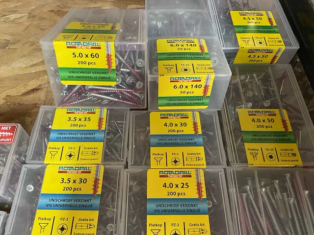 17 dozen houtschroeven met bits - afbeelding 4 van  6