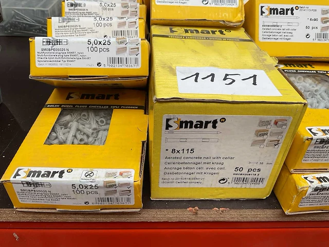17 x dozen pluggen; cellenbetonnagel met kraag; metalen kozijnpluggen - afbeelding 3 van  10