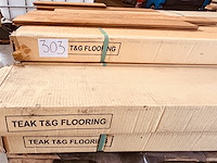 17,82m² teak parket 4 zijden tand en groef lengte 450/600/750mm - afbeelding 2 van  5