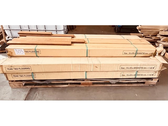 17,82m² teak parket 4 zijden tand en groef lengte 450/600/750mm - afbeelding 3 van  5
