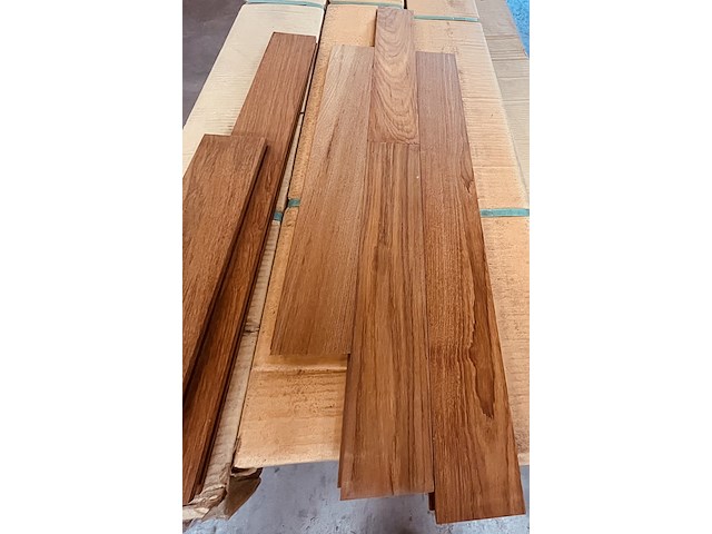 17,82m² teak parket 4 zijden tand en groef lengte 450/600/750mm - afbeelding 5 van  5