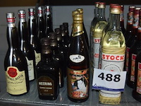 17x fles diverse alcoholische dranken, o.a. gammel dansk bitter dram, heering coffee liqueur, rashomon sake, stock, frangelico, 70cl/720ml - afbeelding 1 van  3