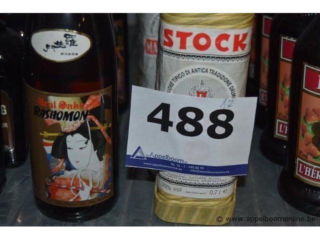 17x fles diverse alcoholische dranken, o.a. gammel dansk bitter dram, heering coffee liqueur, rashomon sake, stock, frangelico, 70cl/720ml - afbeelding 3 van  3